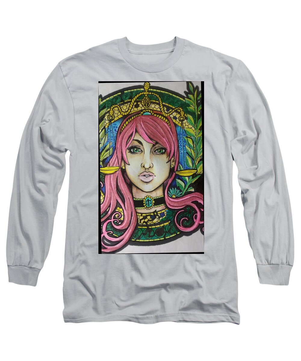 Black Art Long Sleeve T-Shirt featuring the drawing Untitled by Musafiir Salman