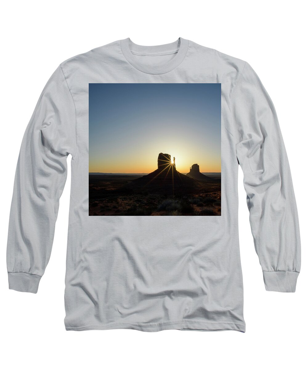 Arizona Long Sleeve T-Shirt featuring the photograph West Mitten Sunburst by James Covello