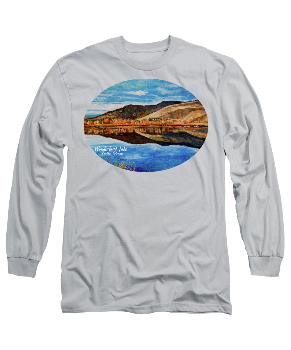 Boulder Long Sleeve T-Shirt featuring the painting Wonderland Lake by Tom Roderick