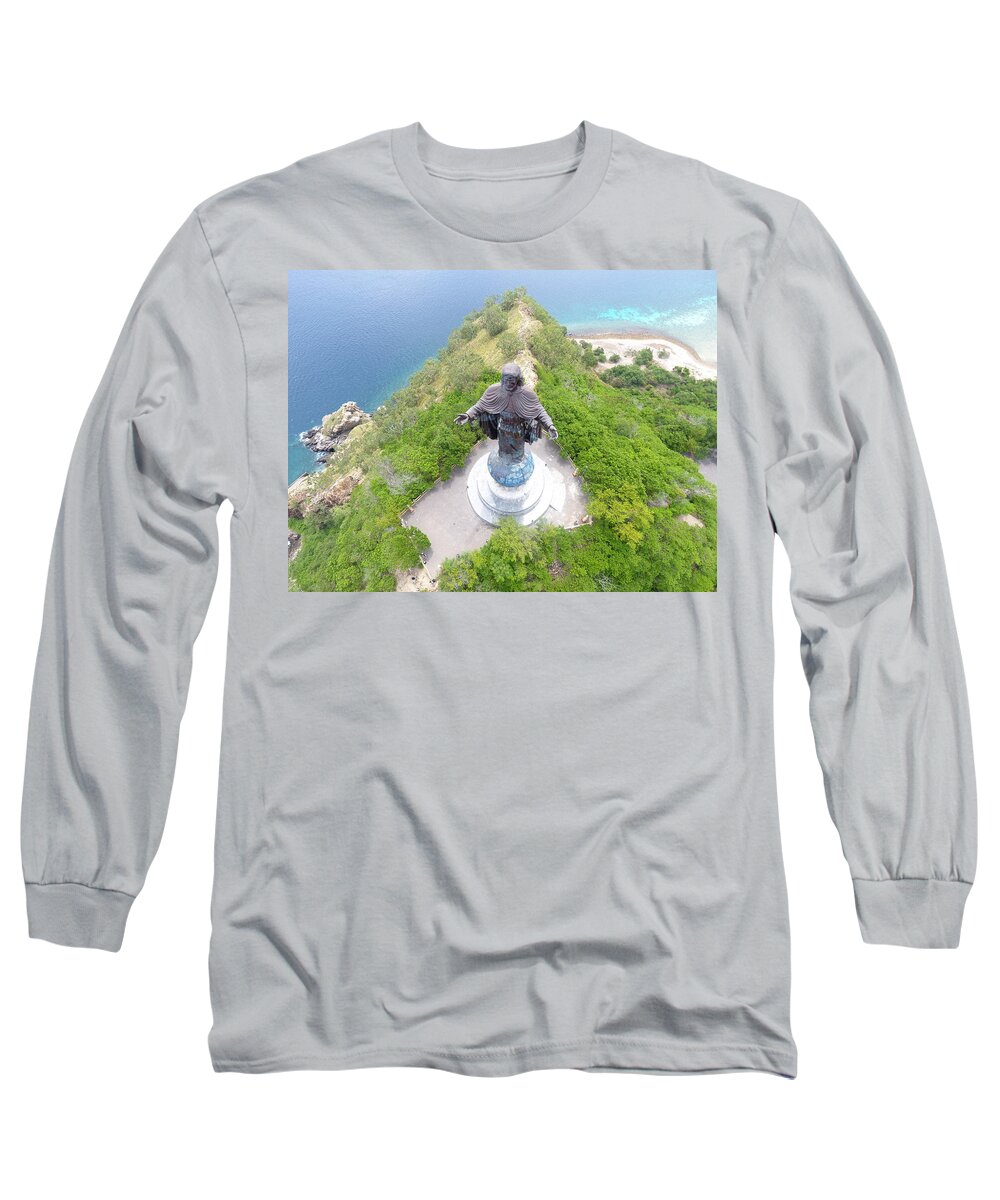 Travel Long Sleeve T-Shirt featuring the photograph Cristo Rei of Dili statue of Jesus by Brthrjhn2099