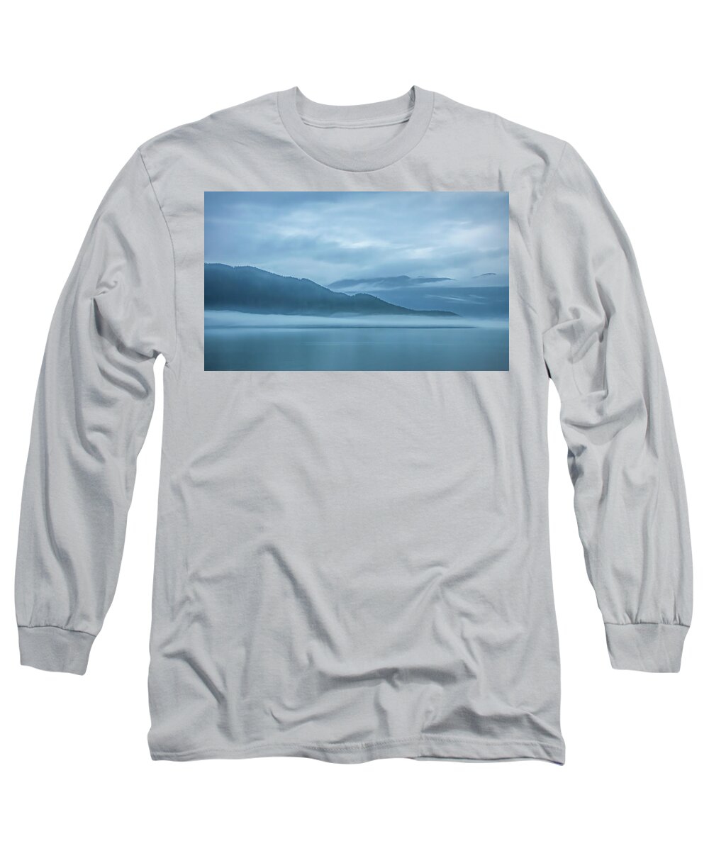 Alaska Long Sleeve T-Shirt featuring the photograph Foggy Morning in Juneau #1 by Marcy Wielfaert