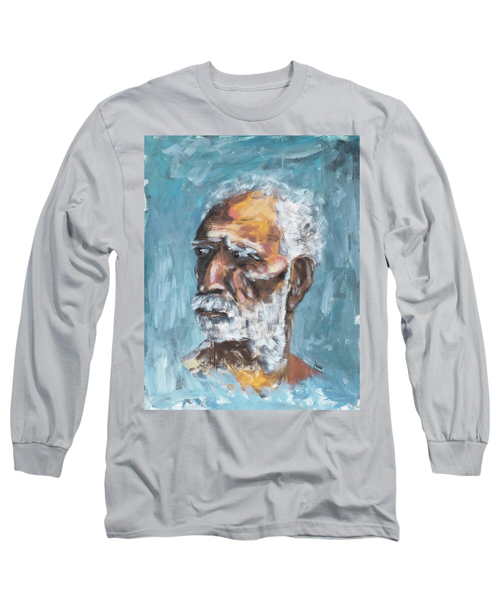 Man Long Sleeve T-Shirt featuring the painting Old Man #1 by Mark Ross