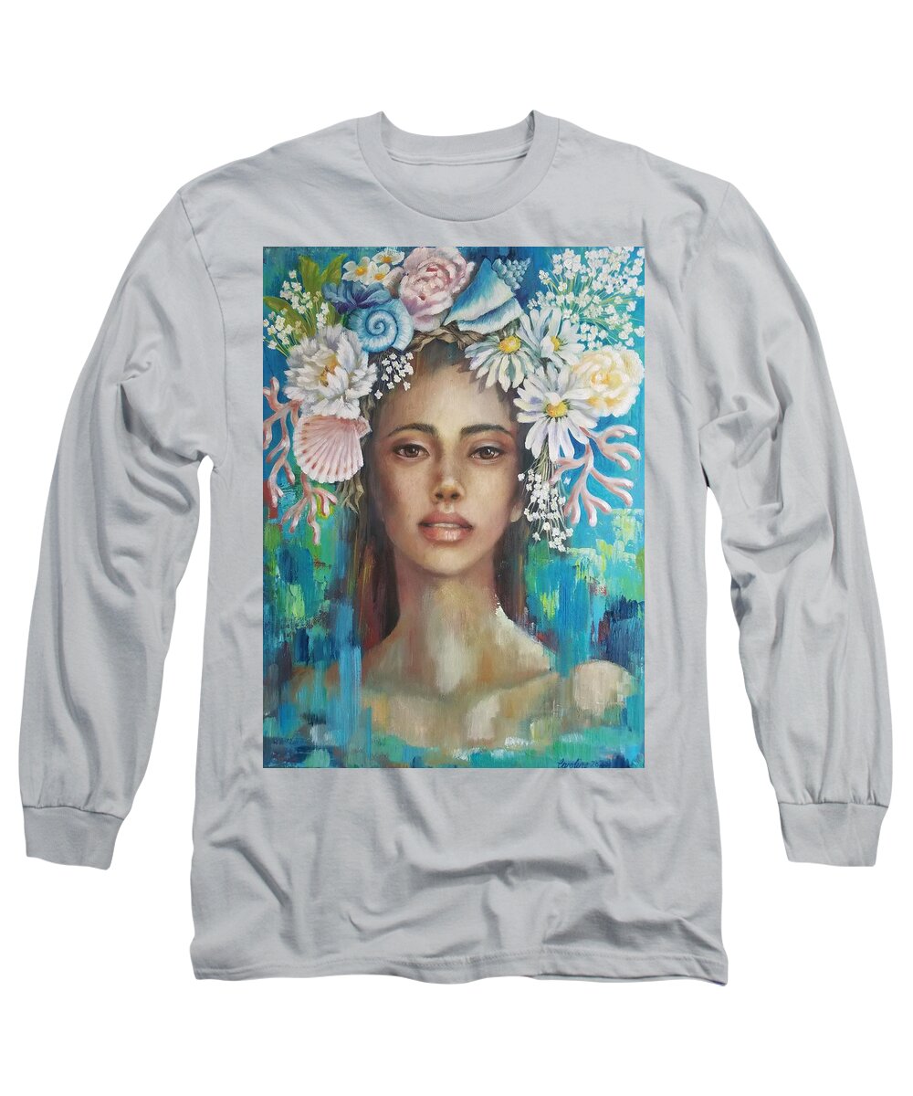 Summer Long Sleeve T-Shirt featuring the painting Summer by Caroline Philp