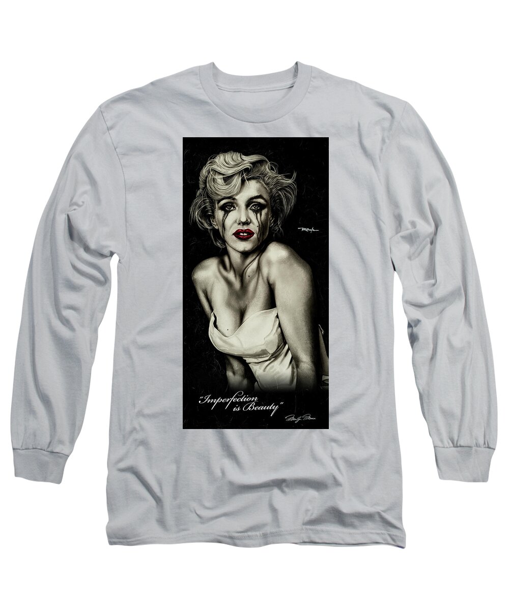Marilyn Monroe Long Sleeve T-Shirt featuring the painting The True Marilyn #1 by Dan Menta