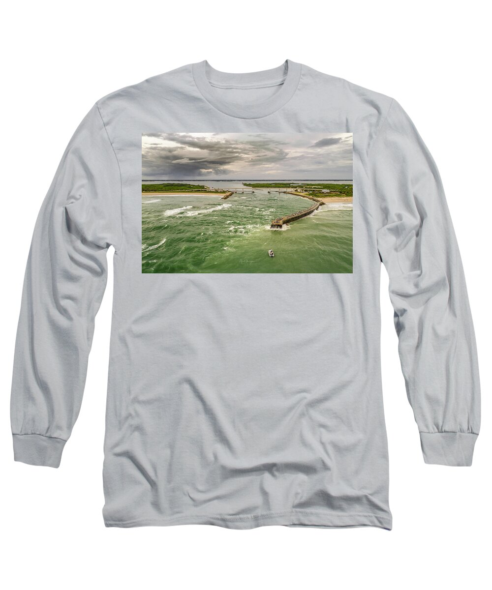Sebastian Long Sleeve T-Shirt featuring the photograph Sebastian Inlet #2 by Veterans Aerial Media LLC