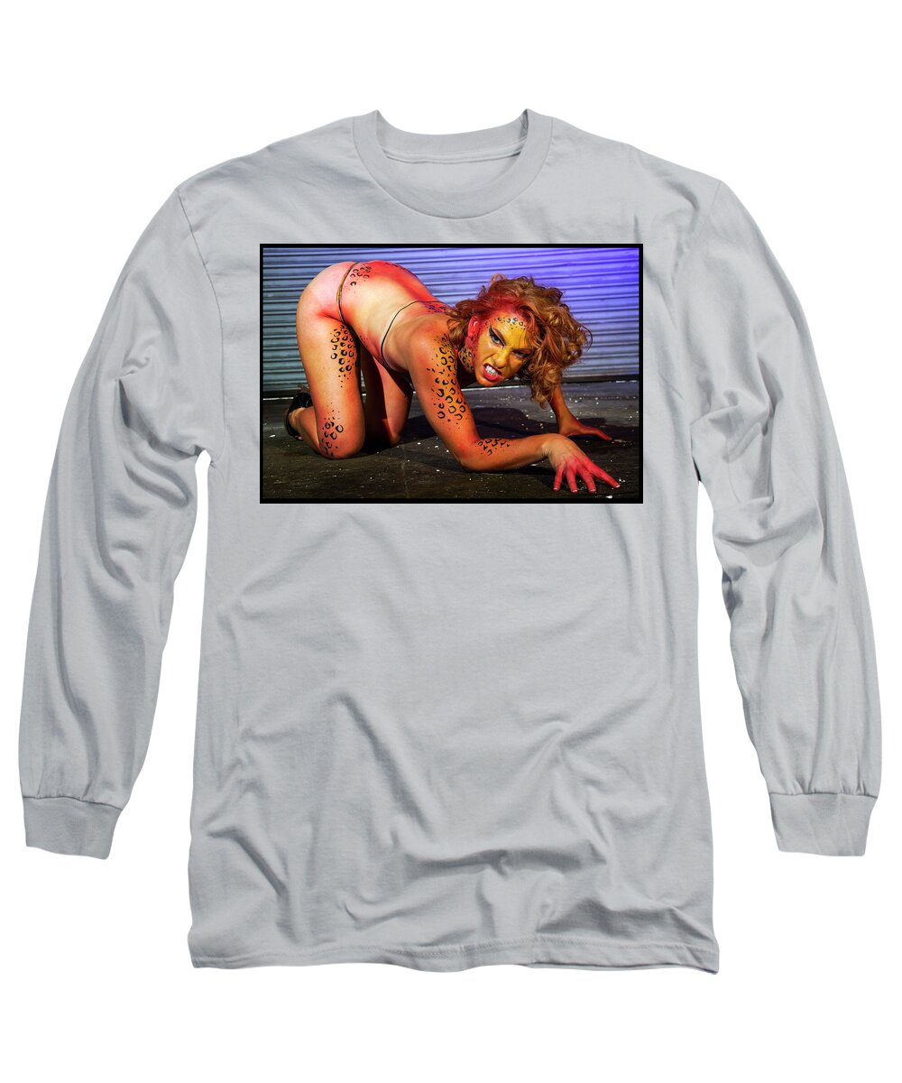 Cosplay Long Sleeve T-Shirt featuring the photograph Cheetah #2 by Christopher W Weeks