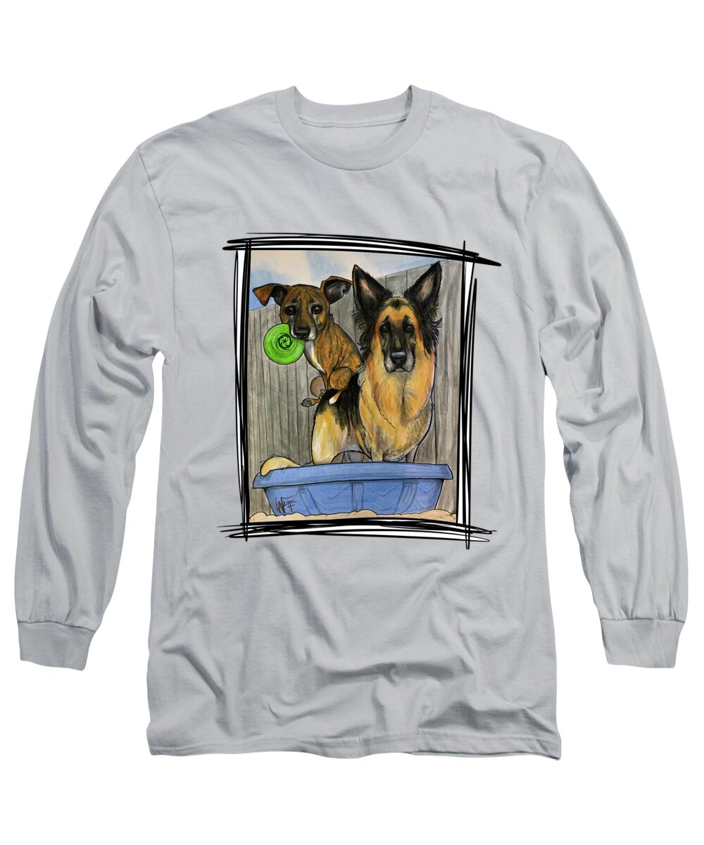 Case Long Sleeve T-Shirt featuring the drawing 5274 Case by John LaFree
