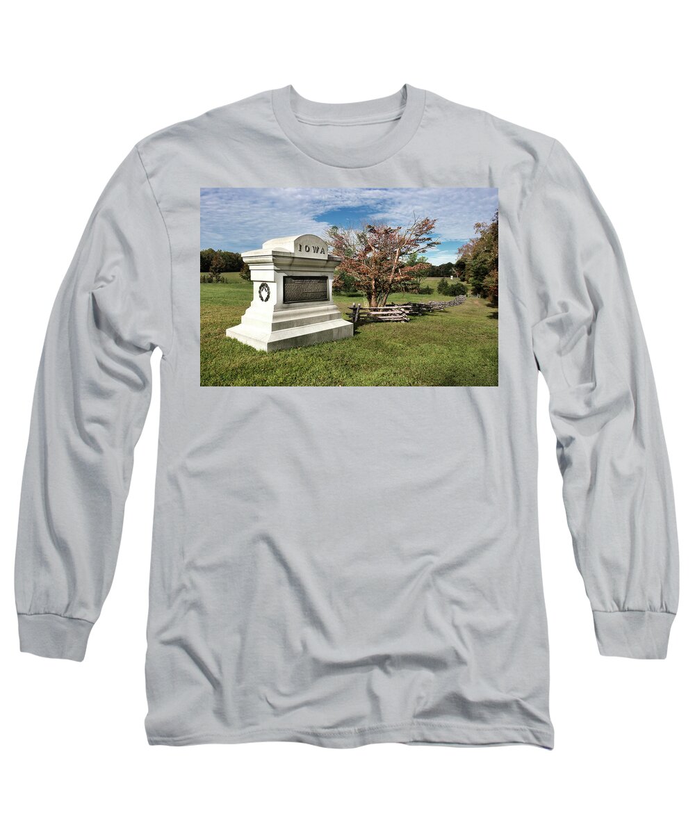 American Long Sleeve T-Shirt featuring the photograph 7th IA on Sunken Road by American Landscapes