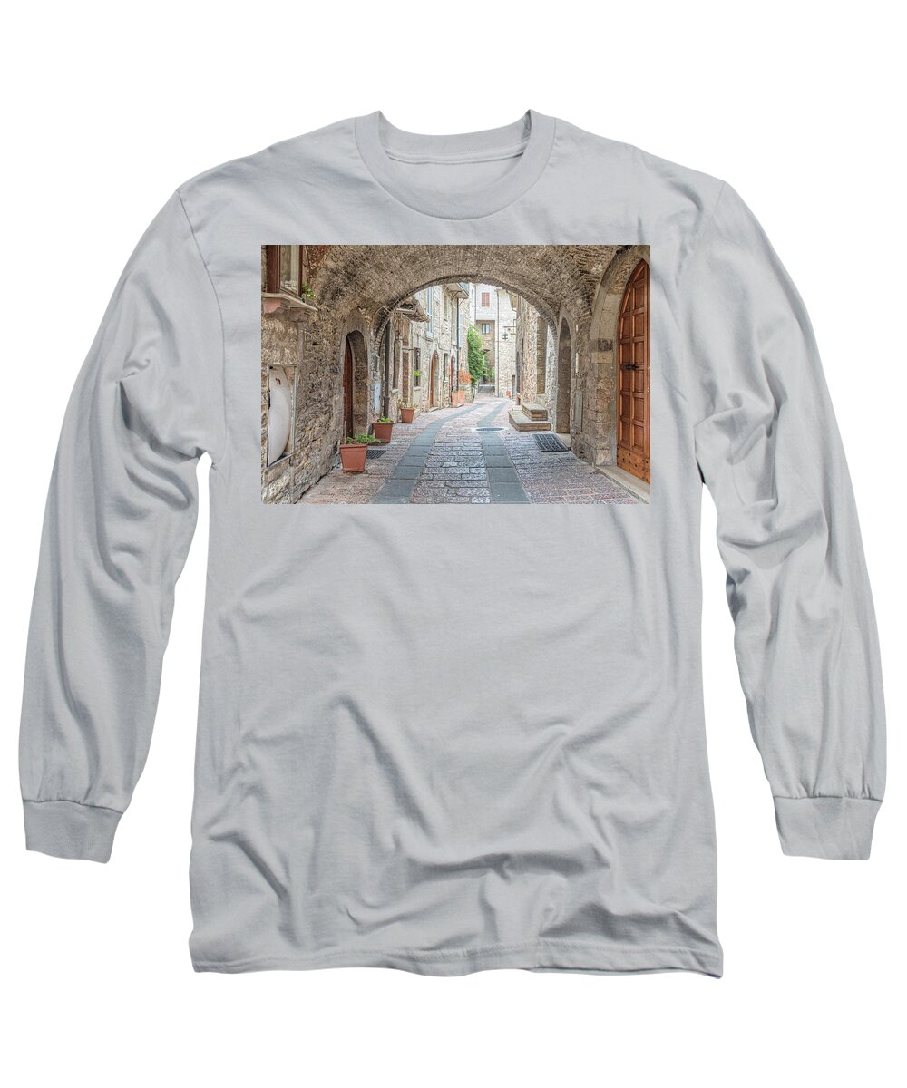 Basilica Long Sleeve T-Shirt featuring the photograph Assisi - Italy #8 by Joana Kruse