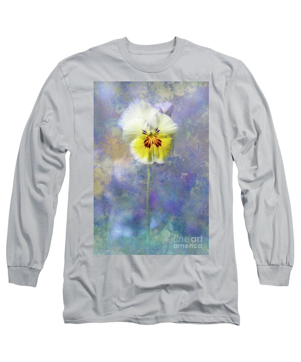 Pansies Long Sleeve T-Shirt featuring the photograph A Call to Spring by Marilyn Cornwell