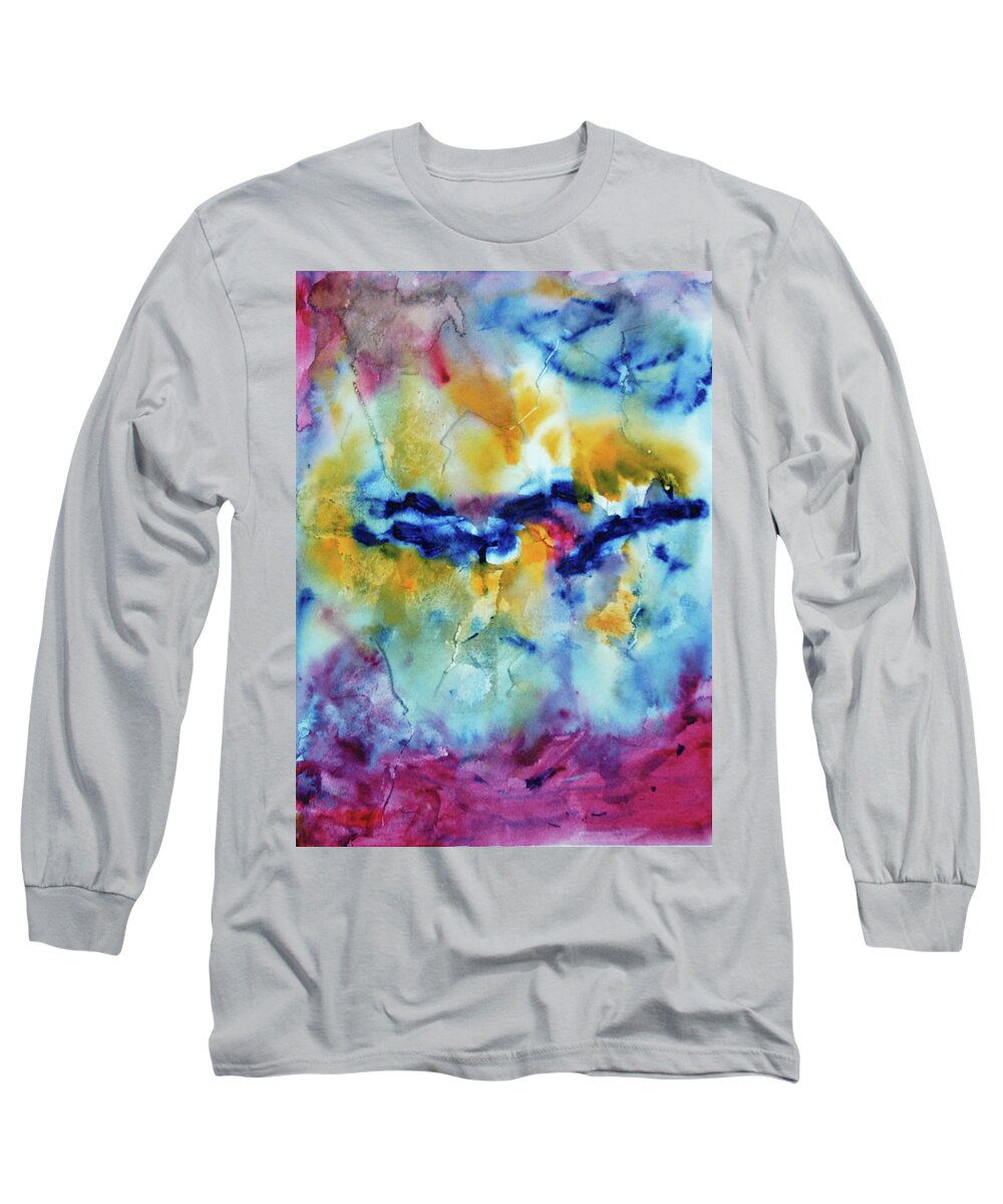 Abstract Long Sleeve T-Shirt featuring the painting After Silence by Dick Richards