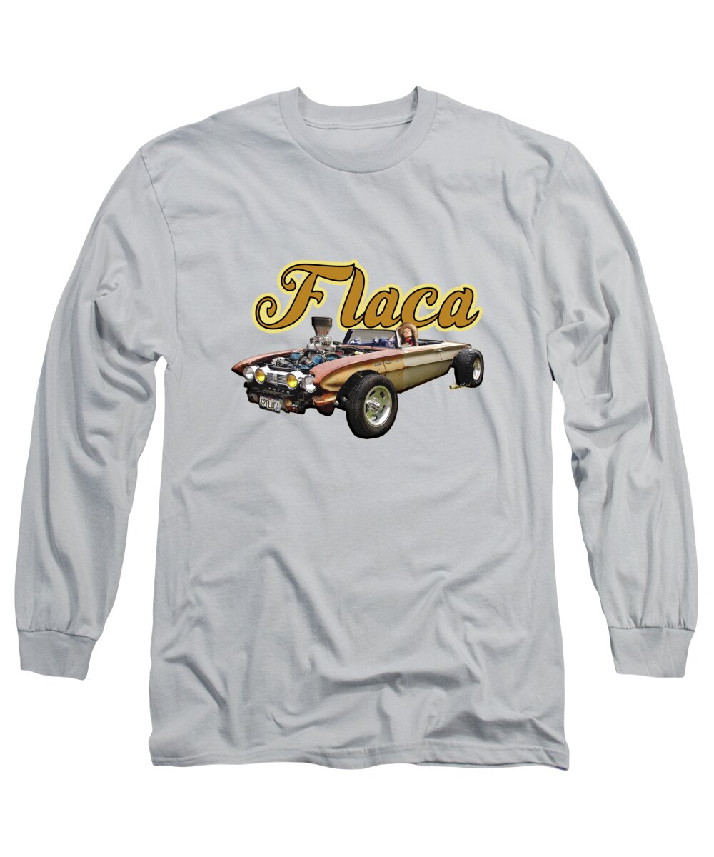 1962 Long Sleeve T-Shirt featuring the photograph 62 Buick Rat Rod Roadster Flaca by Chas Sinklier