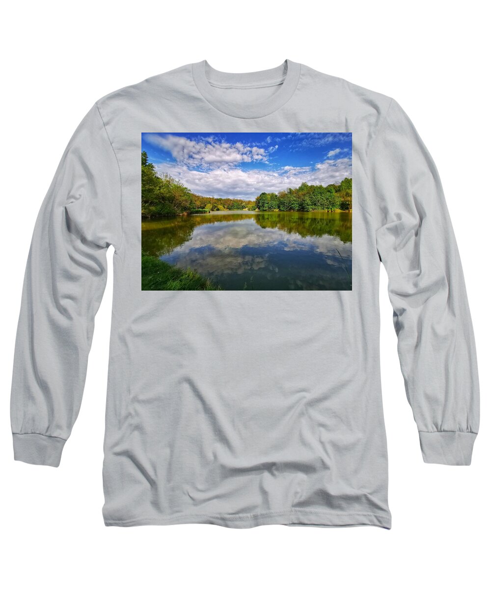 Landscape Long Sleeve T-Shirt featuring the photograph Blue Sky Blue Water by Tito Slack