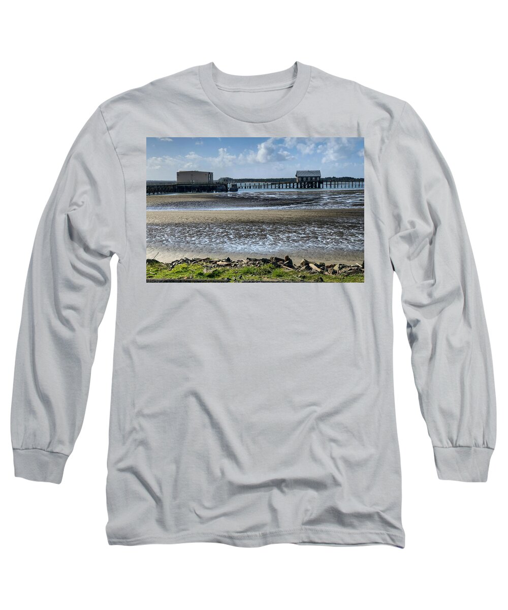 Digital Art Long Sleeve T-Shirt featuring the digital art Coast Guard Boat Station by Chriss Pagani