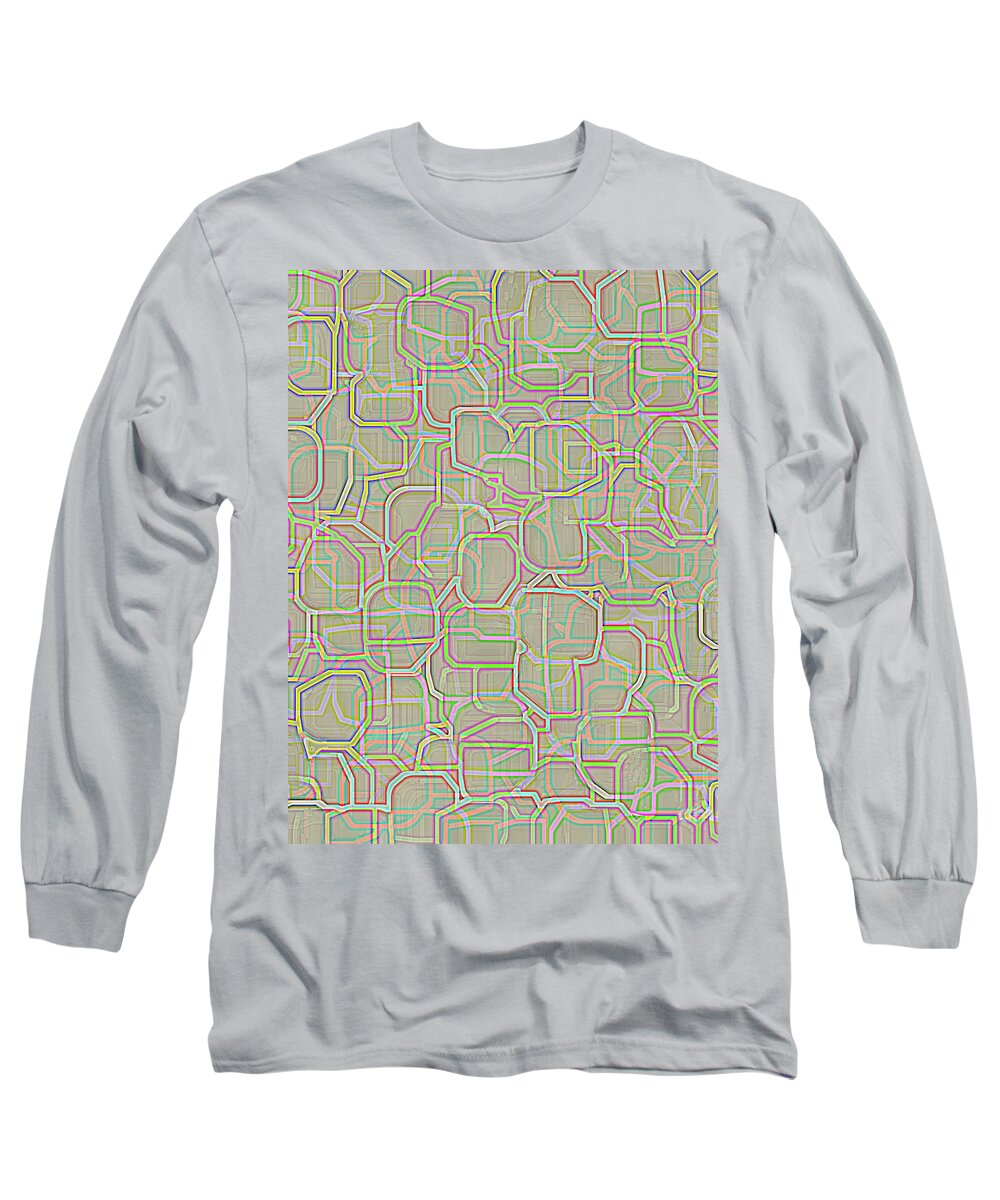 Colorful Long Sleeve T-Shirt featuring the digital art Color shades of grey by Eva-Maria Di Bella
