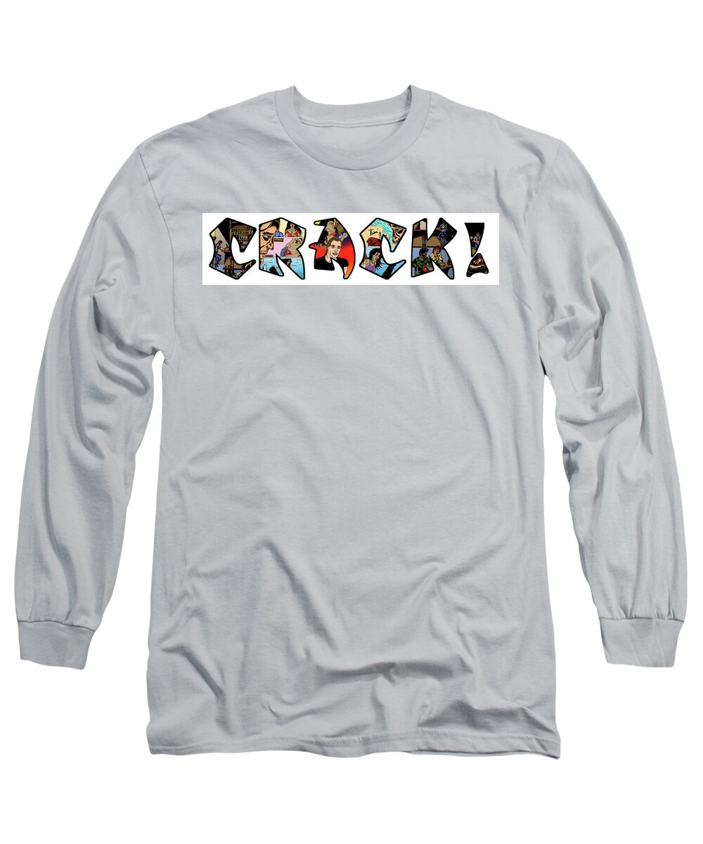 Illustration Long Sleeve T-Shirt featuring the digital art CRACK from the Modern Mythose Series by Christopher W Weeks