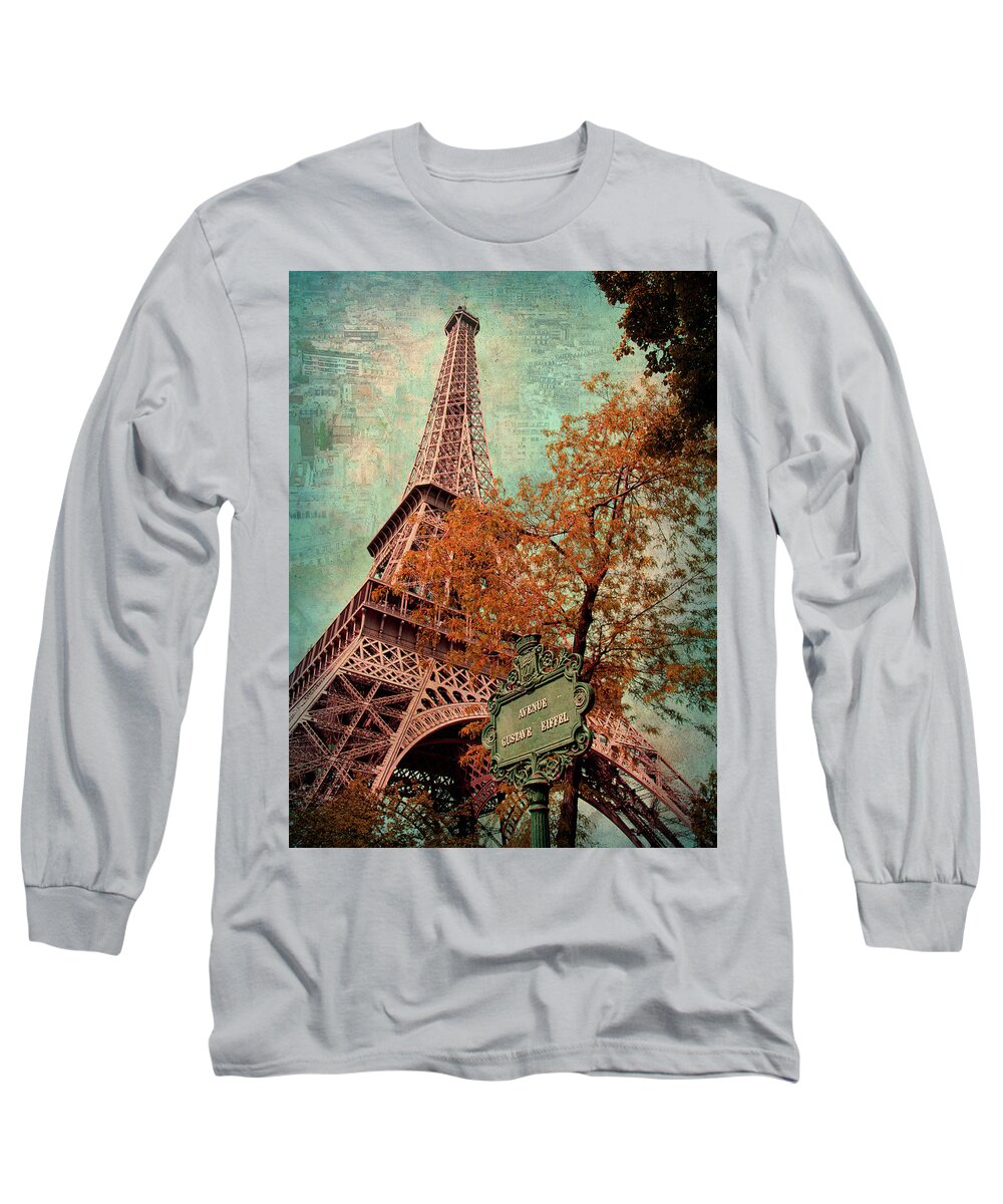 Eiffel Tower Long Sleeve T-Shirt featuring the photograph Eiffel Tower - Paris, France by Denise Strahm