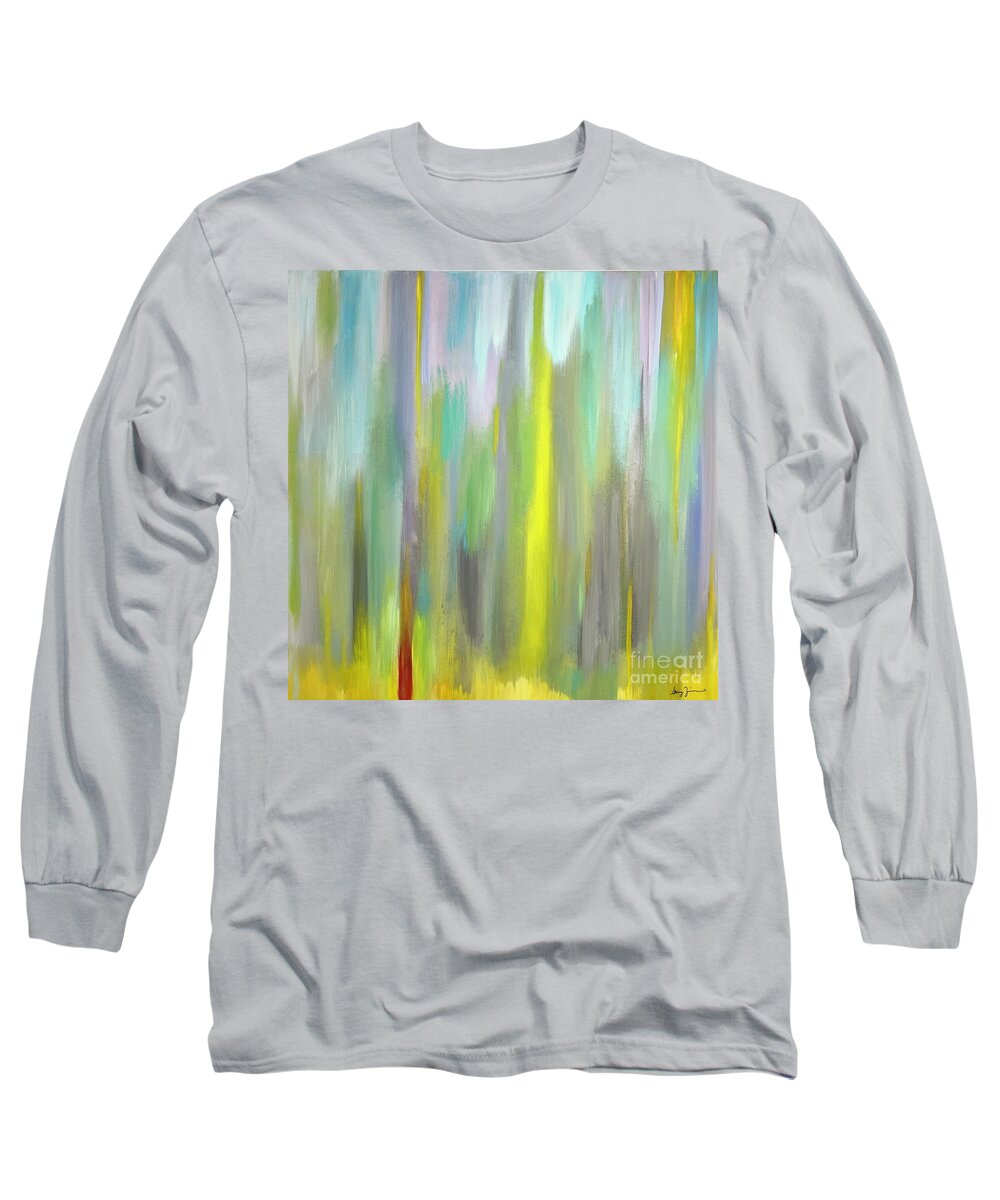 Abstract Long Sleeve T-Shirt featuring the painting Filtered by Stacey Zimmerman