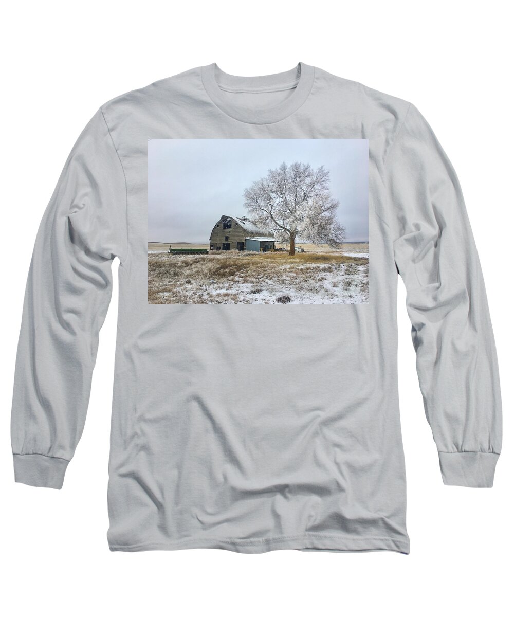 Snow Long Sleeve T-Shirt featuring the photograph First Snow by Jerry Abbott