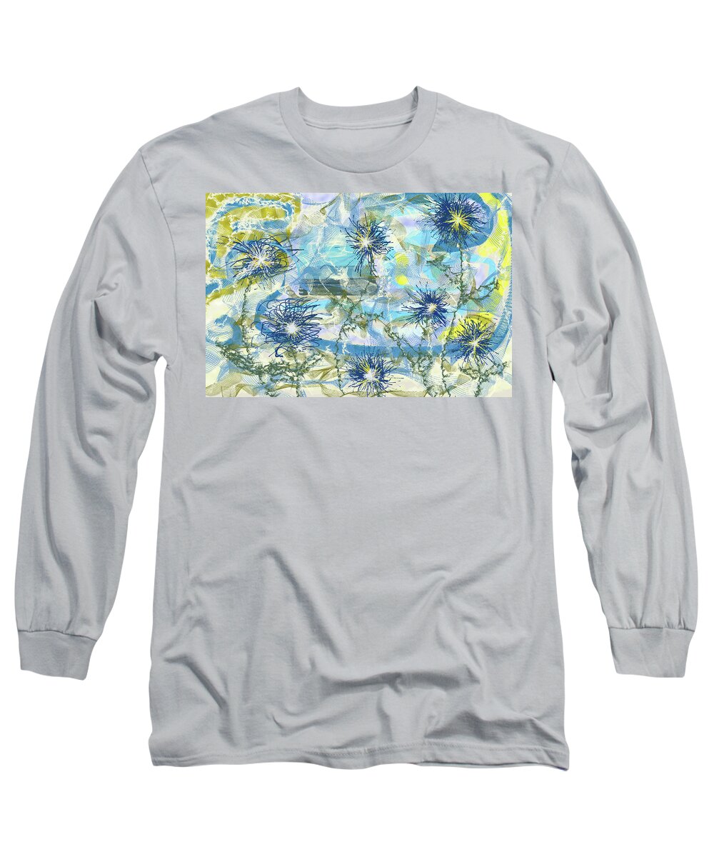 Digital Long Sleeve T-Shirt featuring the painting Flower Garden #8 by Christina Wedberg