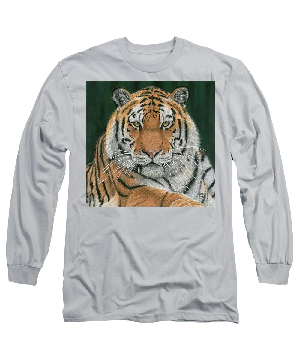 Tiger Long Sleeve T-Shirt featuring the painting Focal Point by Mark Ray
