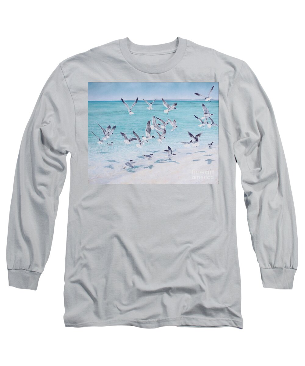 Freedom Long Sleeve T-Shirt featuring the painting Freedom - Eleuthera by Roshanne Minnis-Eyma