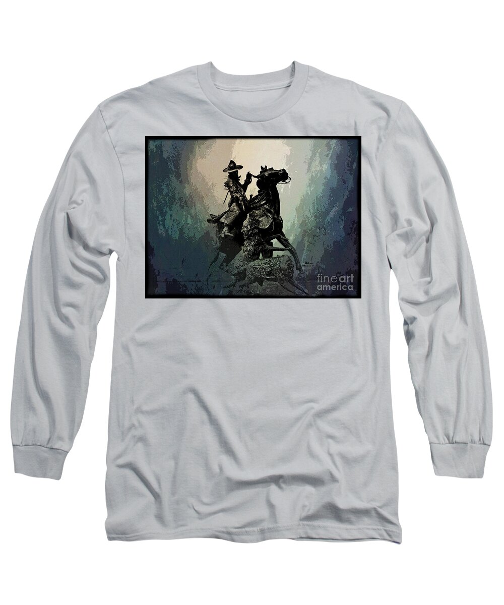 George Lane Long Sleeve T-Shirt featuring the photograph George Lane and the Bar U Ranch by Al Bourassa