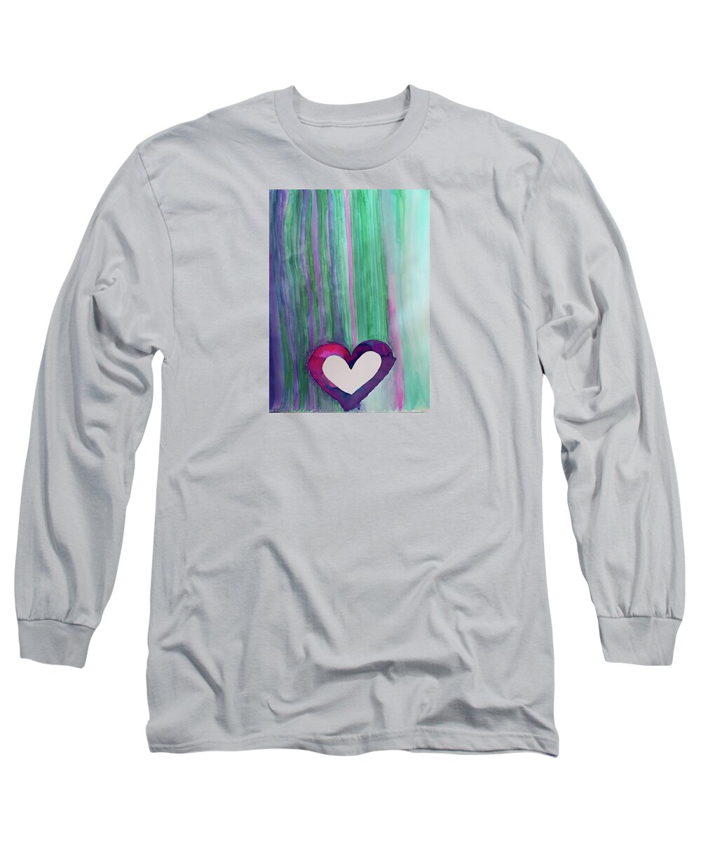 Vibrant Long Sleeve T-Shirt featuring the painting Grace Streaming by Sandy Rakowitz