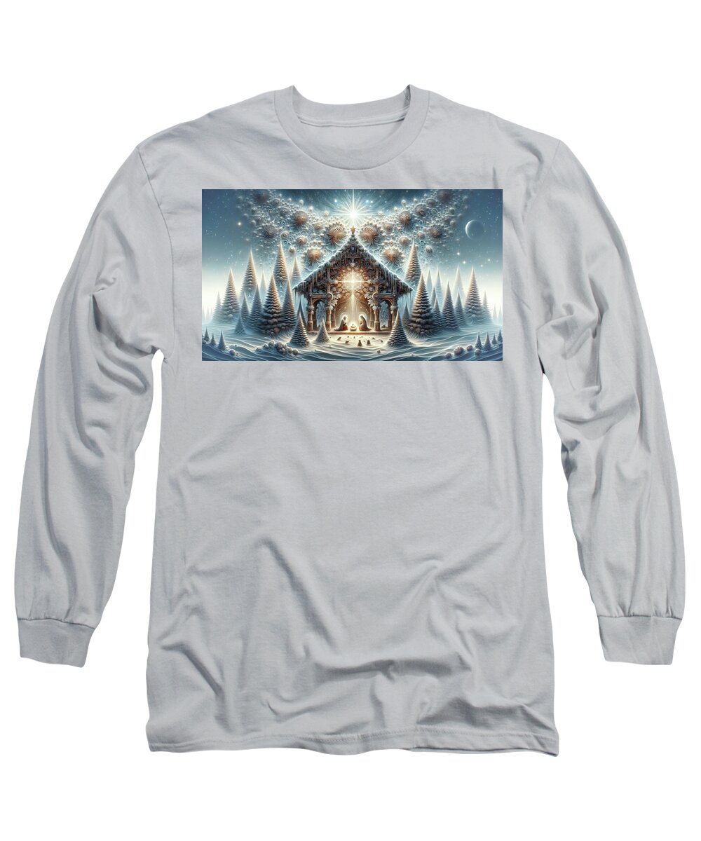 Winterhaven Long Sleeve T-Shirt featuring the digital art Harmony in Fractals by Bill and Linda Tiepelman