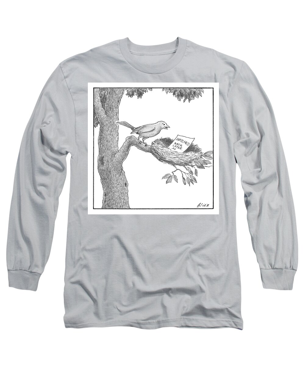 Captionless Long Sleeve T-Shirt featuring the drawing Hatched by Harry Bliss