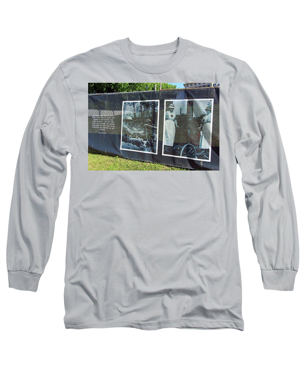 National Long Sleeve T-Shirt featuring the photograph Haunting Images of War -- Building the National World War I Memorial - 84 by Cora Wandel