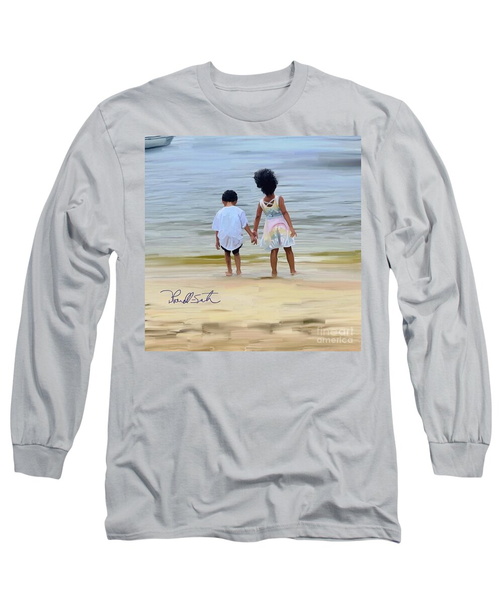 Children Long Sleeve T-Shirt featuring the digital art Hold My Hand by D Powell-Smith