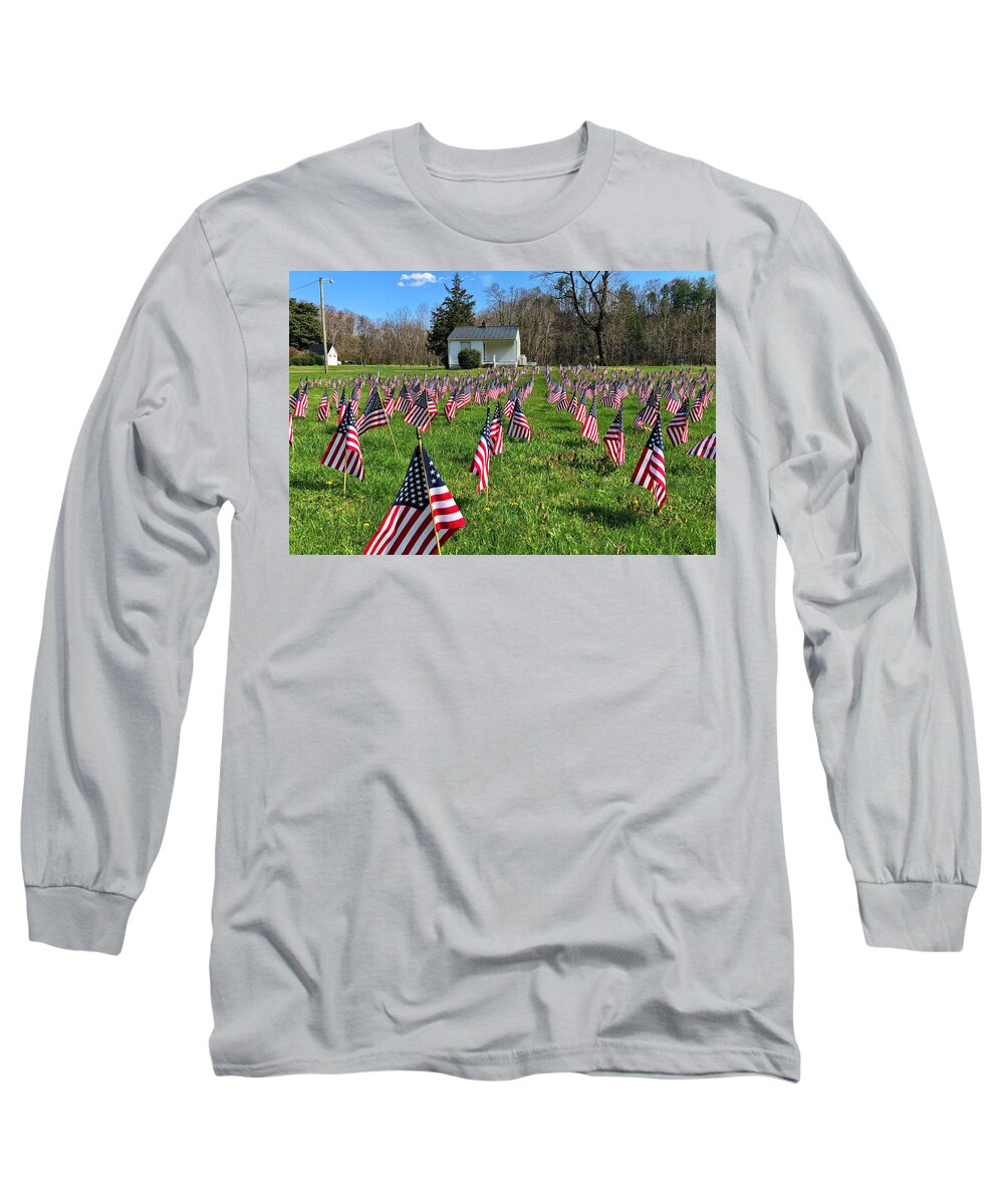 Photo Long Sleeve T-Shirt featuring the photograph Honor for the Flag by Anthony M Davis