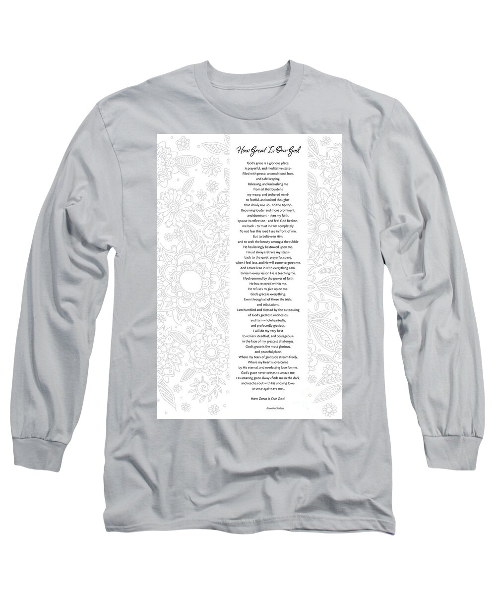 God's Grace Long Sleeve T-Shirt featuring the digital art How Great Is Our God - Poetry by Tanielle Childers