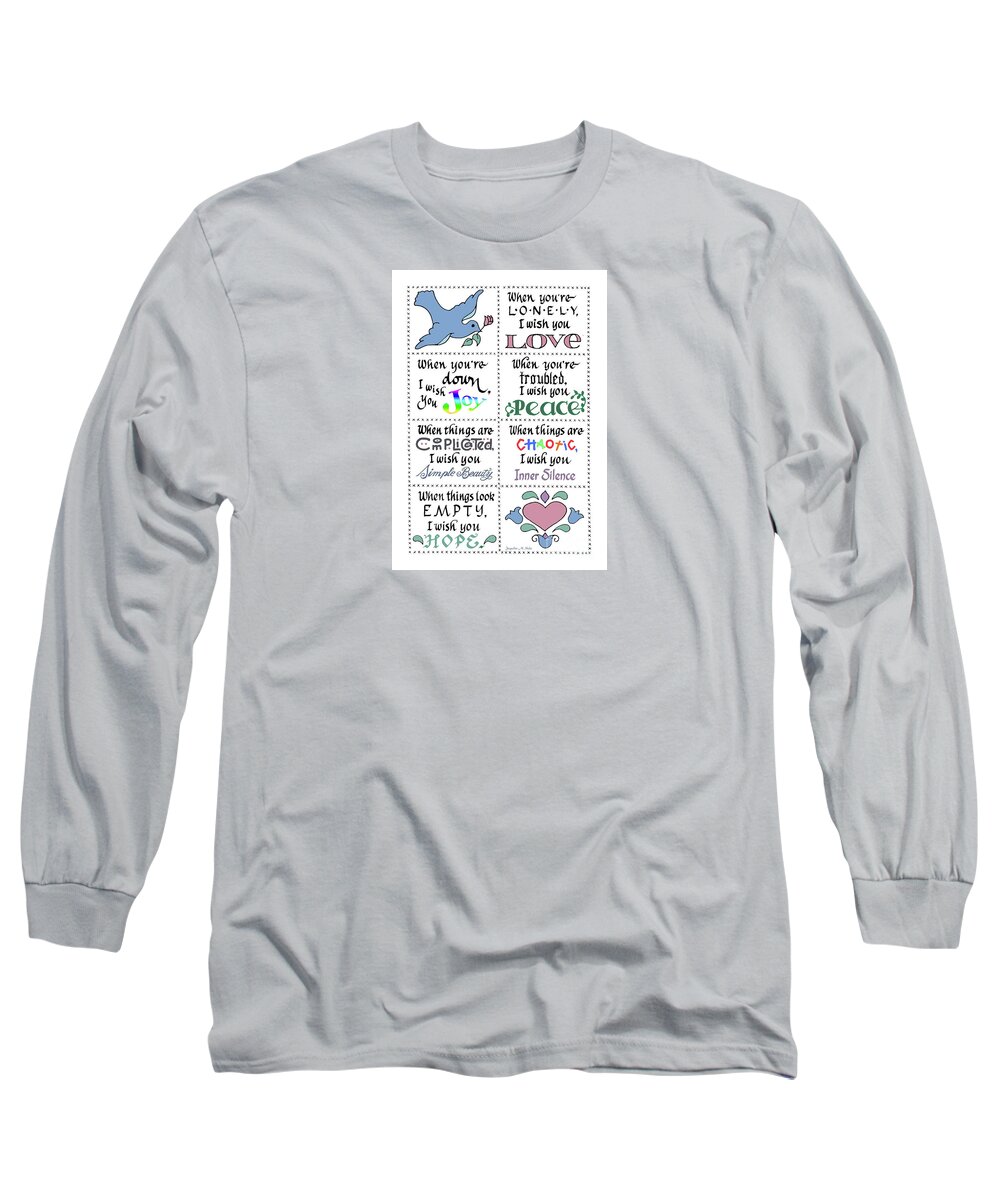 Love Long Sleeve T-Shirt featuring the drawing I Wish You Love by Jacqueline Shuler