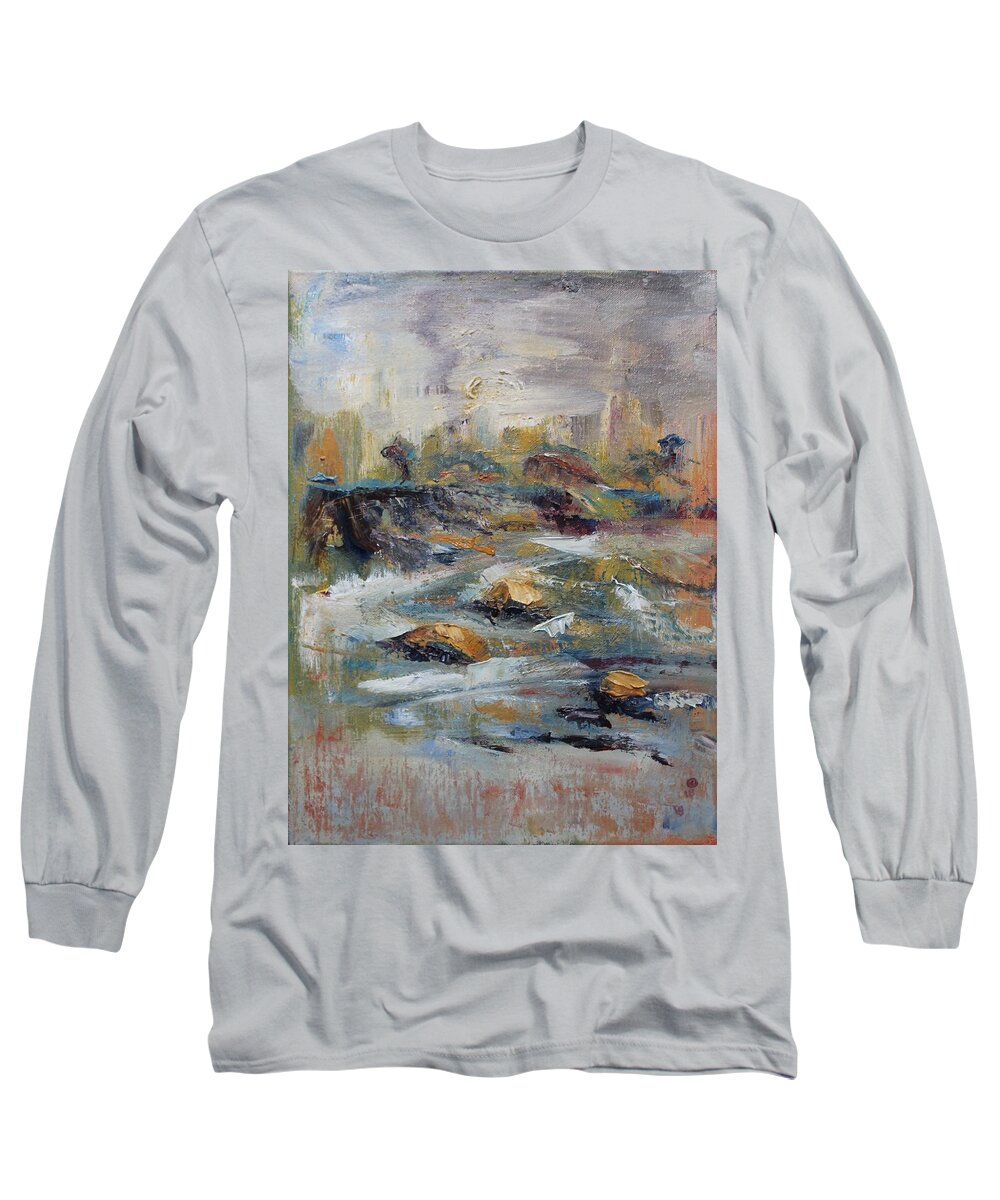 Dreamlike Landscape Long Sleeve T-Shirt featuring the painting Impressions by Vera Smith