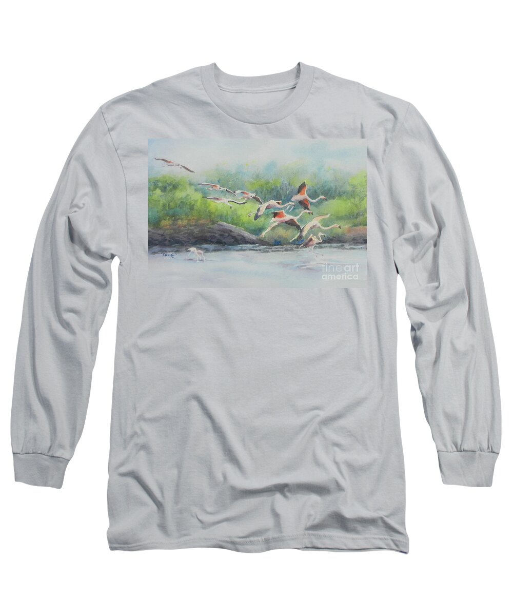 Nancy Charbeneau Long Sleeve T-Shirt featuring the painting Incoming by Nancy Charbeneau