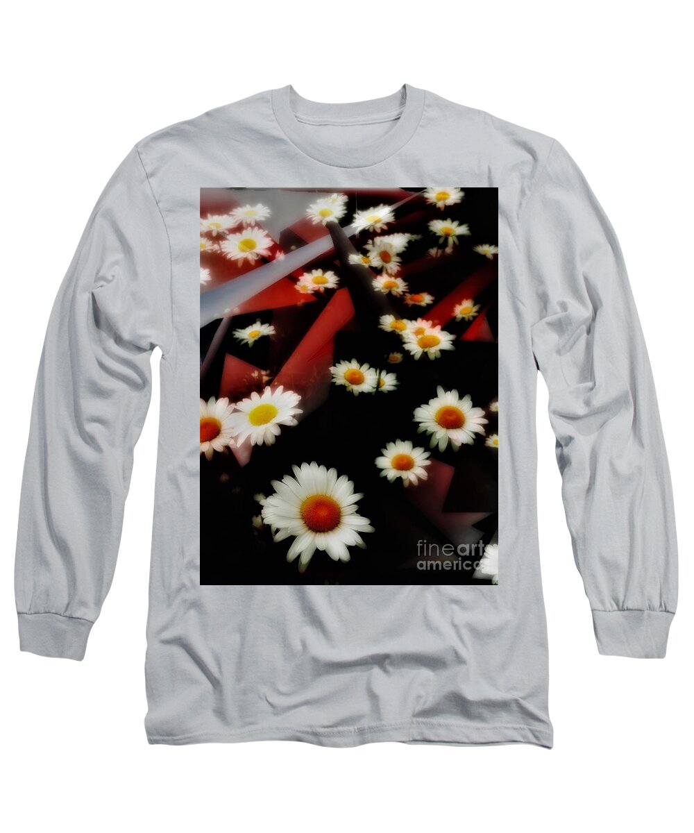 Daisy Long Sleeve T-Shirt featuring the digital art Intergalactic Daisy by Jacqueline McReynolds