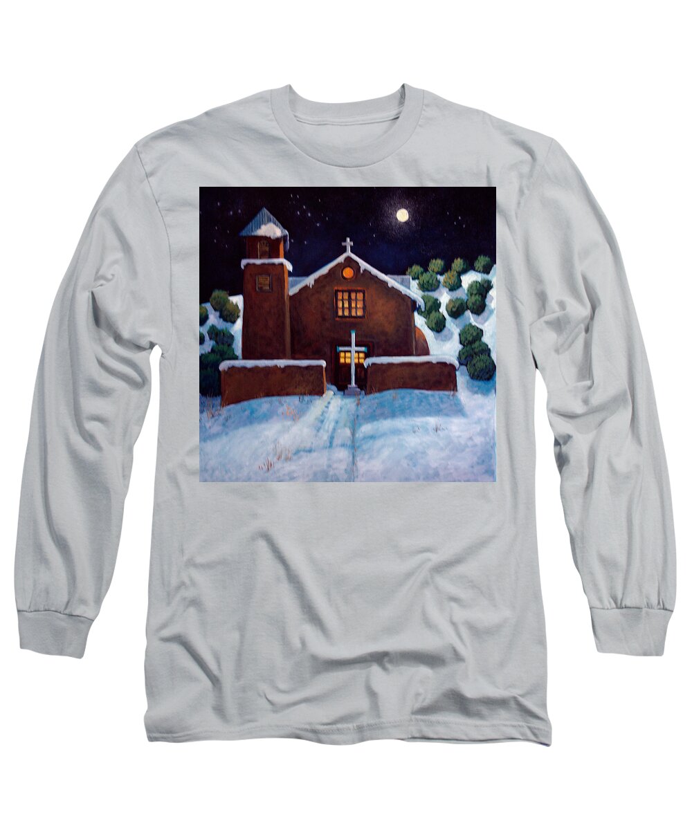 Southwestern Art Long Sleeve T-Shirt featuring the painting La Nochebuena by Donna Clair
