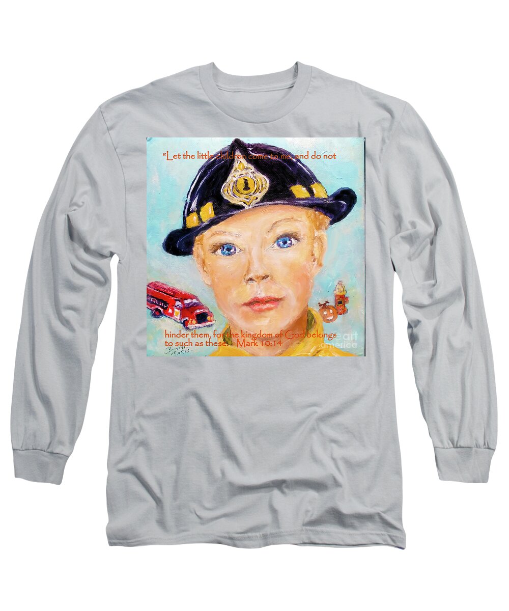 Mark:10:14 Long Sleeve T-Shirt featuring the painting Let the Little Ones Come to Me by Bonnie Marie