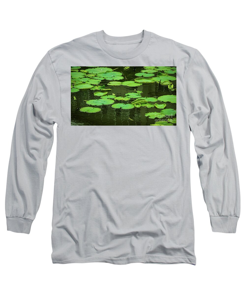 Lilies Long Sleeve T-Shirt featuring the photograph Lilies of the pond by Tim Ernst