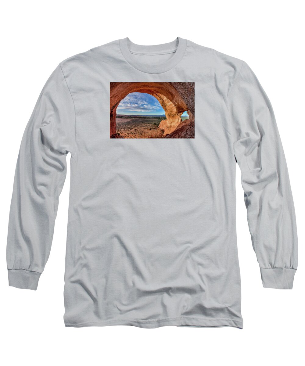 Moab Long Sleeve T-Shirt featuring the photograph Looking Glass Alcove and Arch by Dan Norris