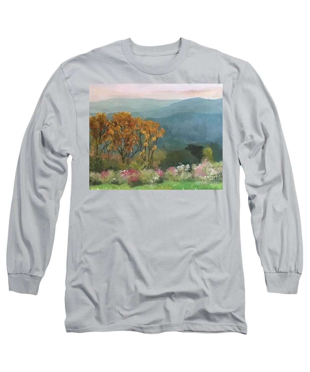 Mountains Long Sleeve T-Shirt featuring the painting Lookout Mountain by Anne Marie Brown