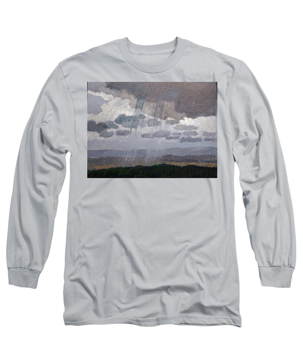 Southwestern Painting Long Sleeve T-Shirt featuring the painting Monsoon by Donna Clair