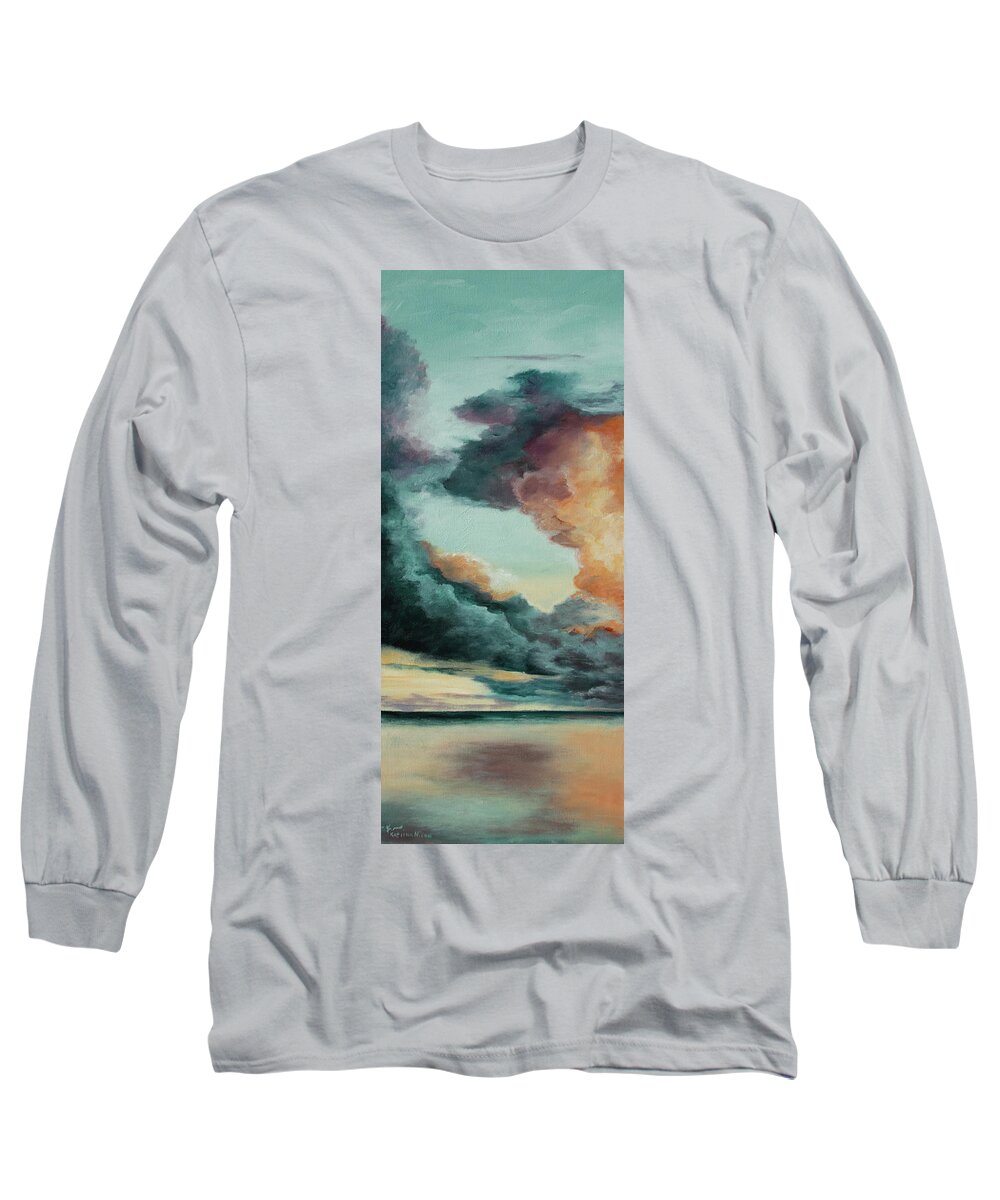 Clouds Long Sleeve T-Shirt featuring the painting Morning Clouds by Katrina Nixon