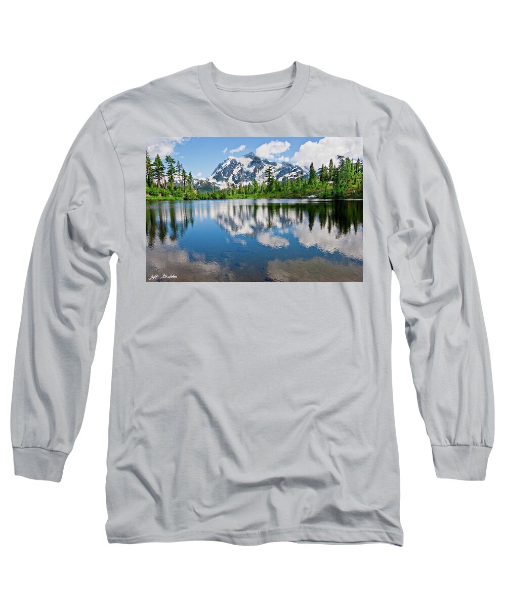 Beauty In Nature Long Sleeve T-Shirt featuring the photograph Mount Shuksan Reflected in Picture Lake by Jeff Goulden