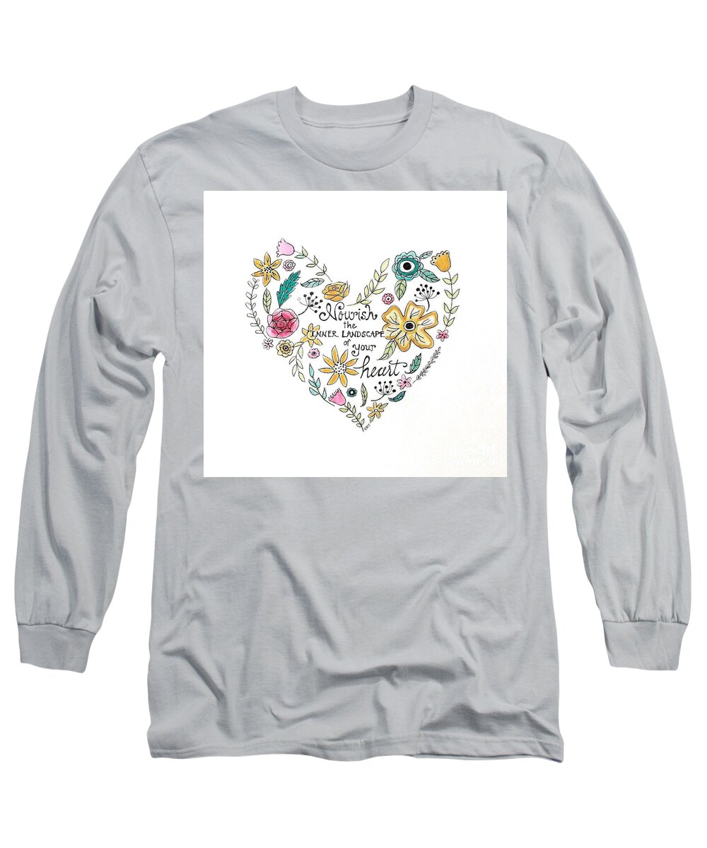 Nourish Long Sleeve T-Shirt featuring the painting Nourish by Elizabeth Robinette Tyndall