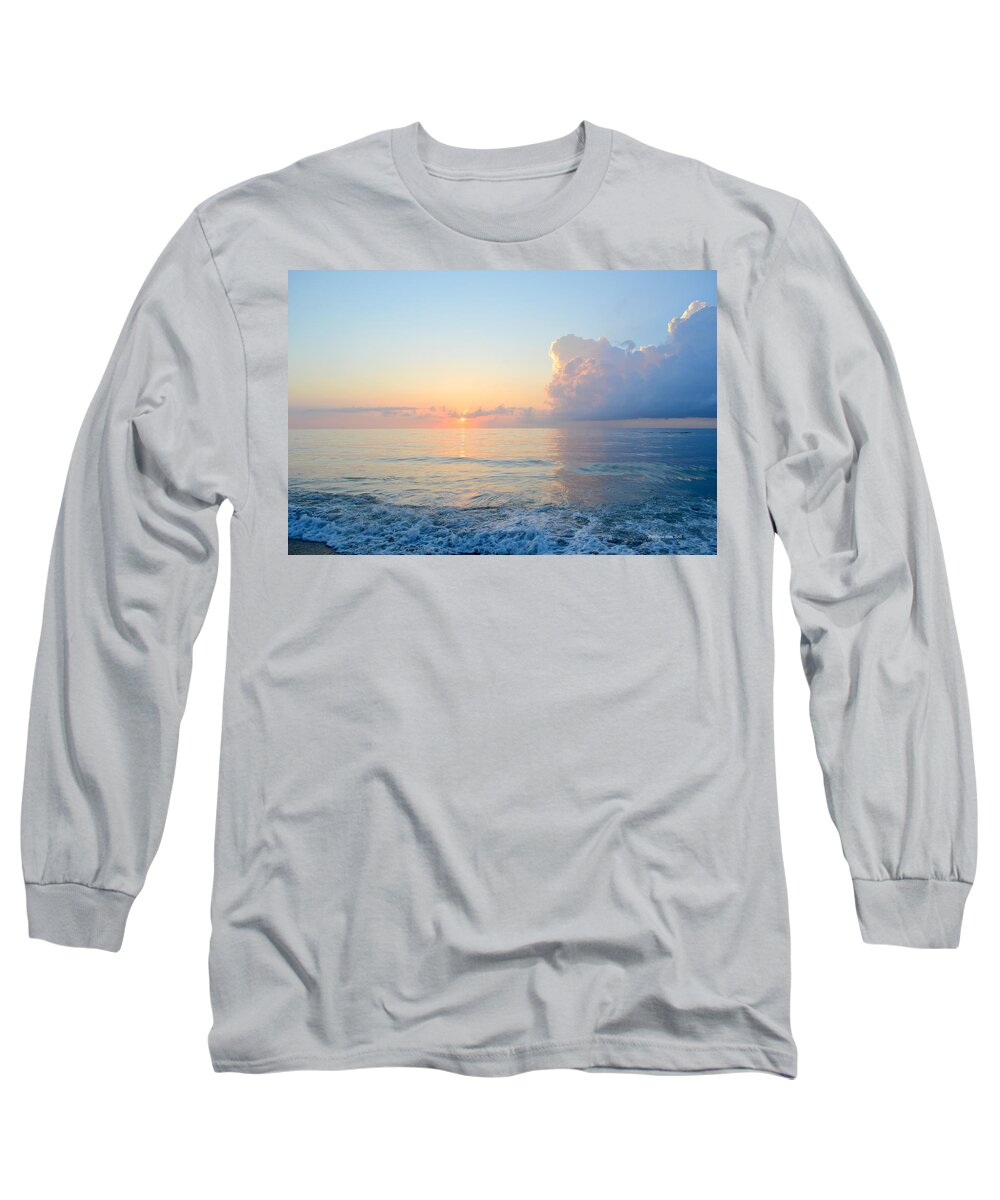 Face Mask Long Sleeve T-Shirt featuring the photograph OBX Sunrise 7/14 by Barbara Ann Bell