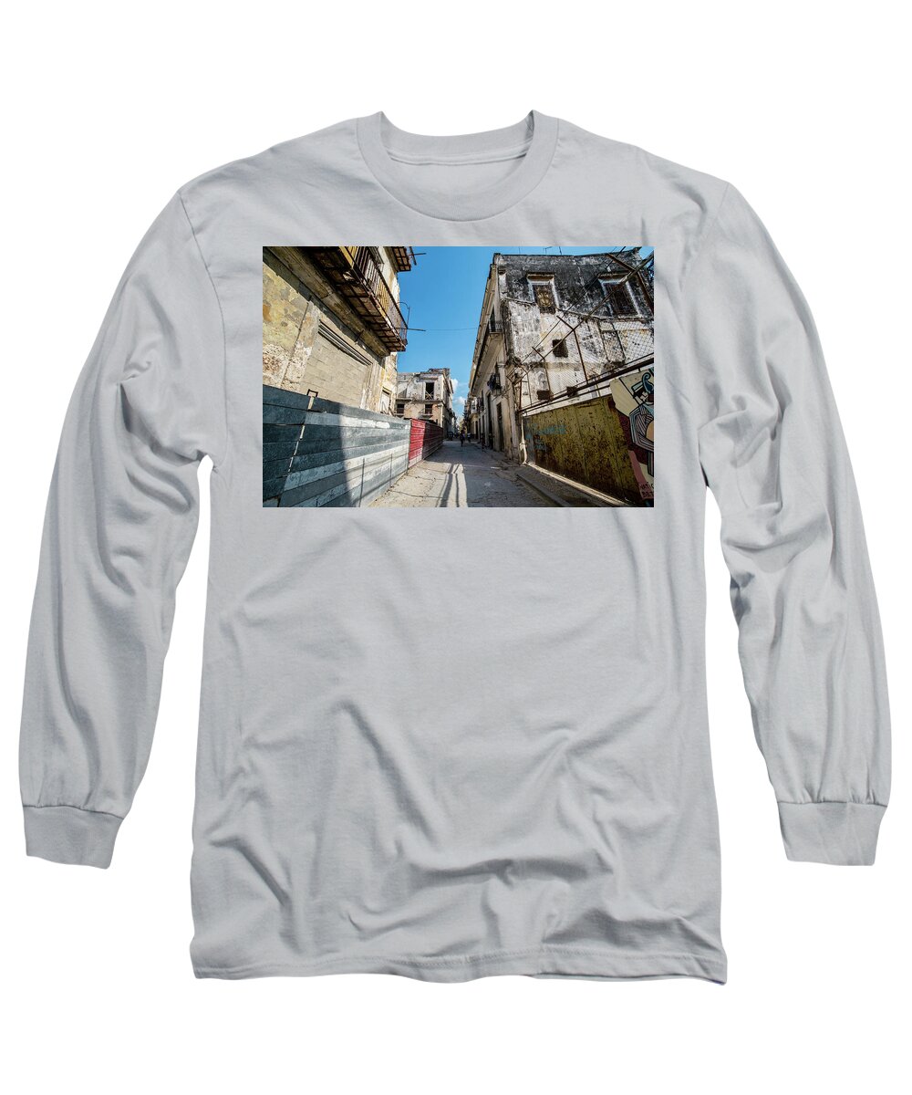 Cuba Long Sleeve T-Shirt featuring the photograph Old street, Habana. Cuba by Lie Yim