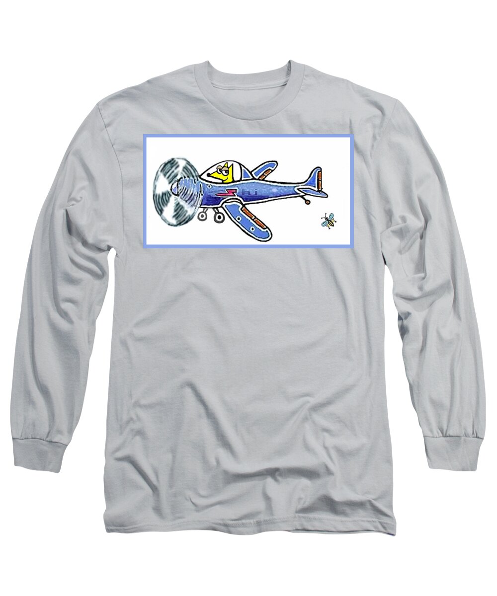 Pedro Long Sleeve T-Shirt featuring the mixed media Pedro Ready to take off by Hartmut Jager